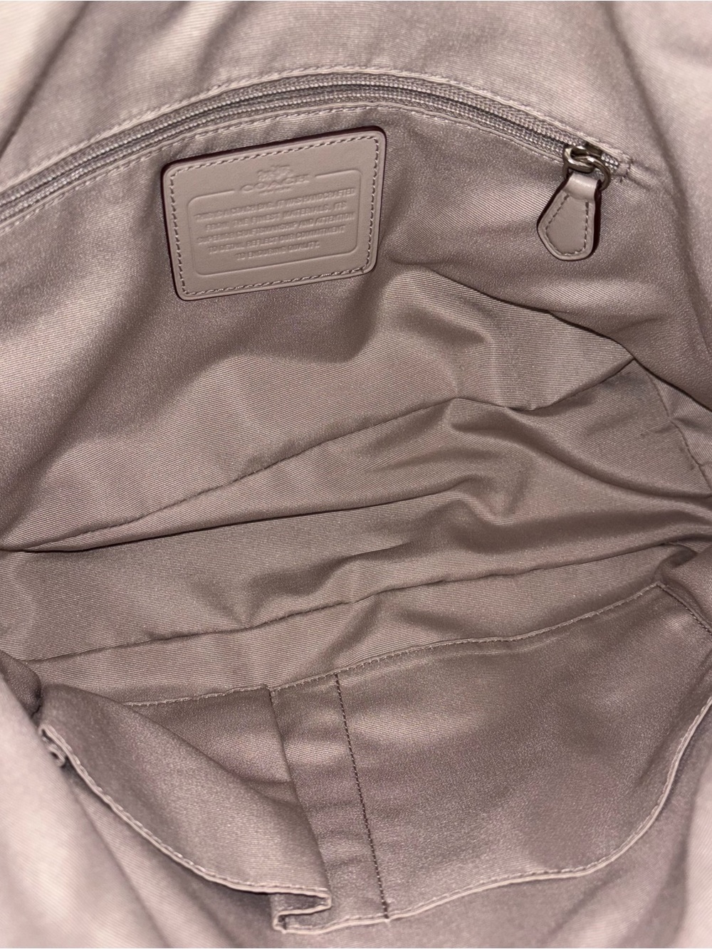 COACH Gray Leather Tote with Silver Hardware NO callouts - Picture 5 of 6